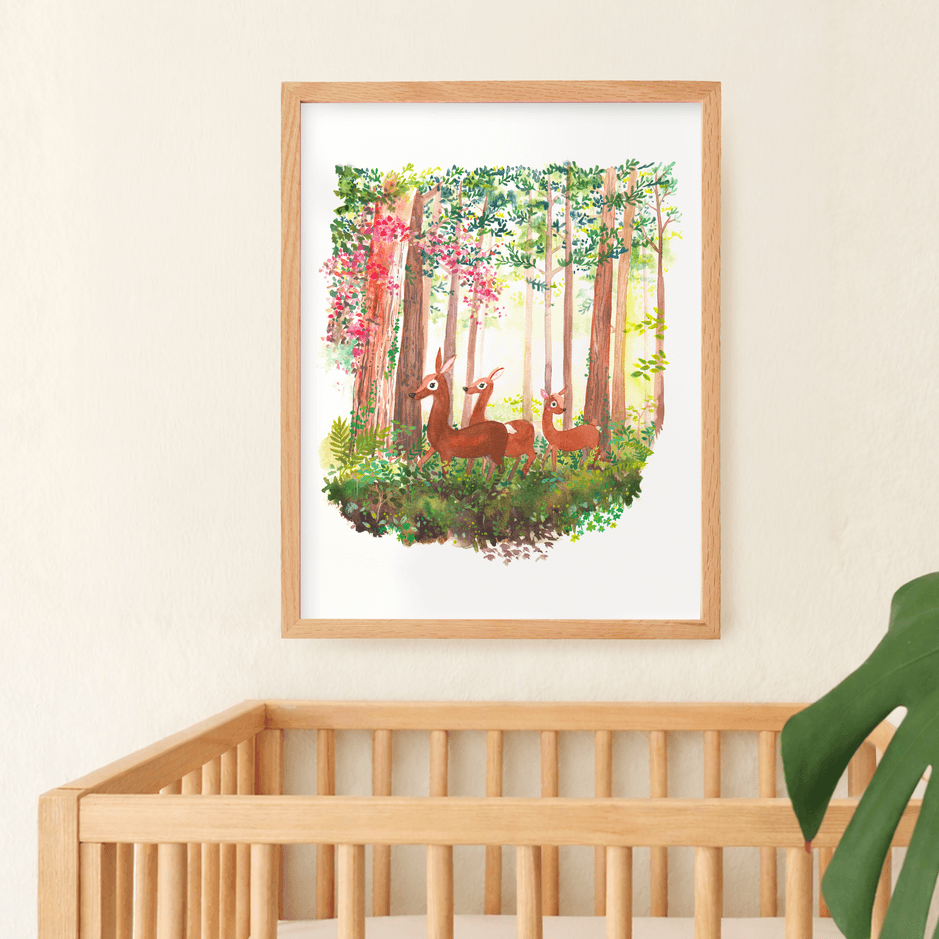 Deer Forest Print